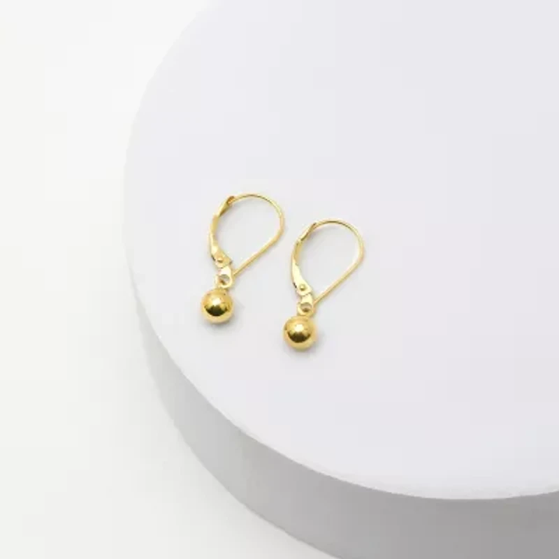 14K Gold Ball Drop Earrings