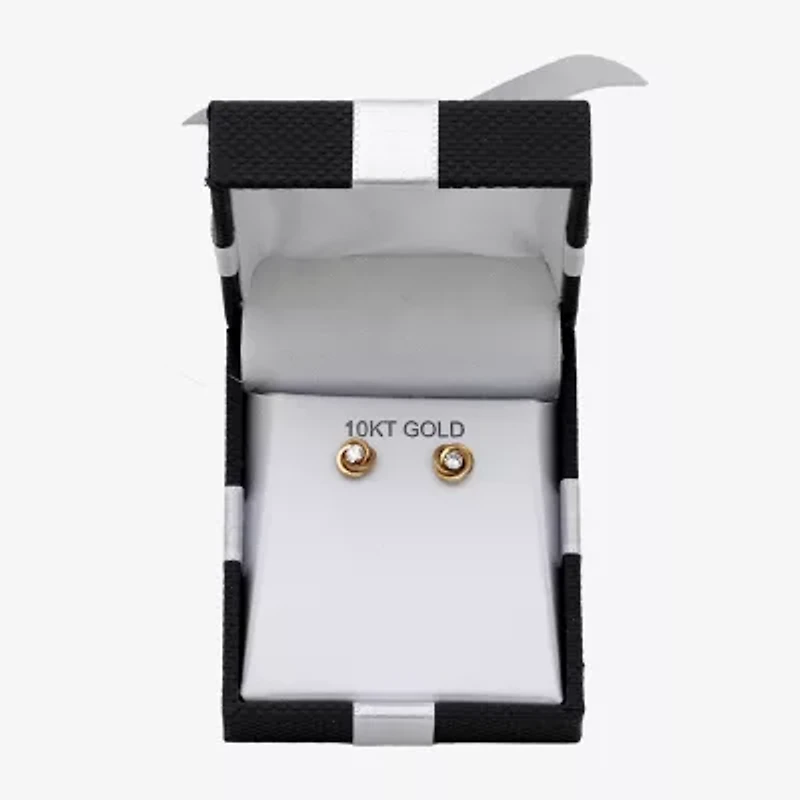 Cubic Zirconia Love Knot Earrings 14K Gold
