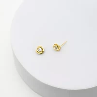 Cubic Zirconia Love Knot Earrings 14K Gold