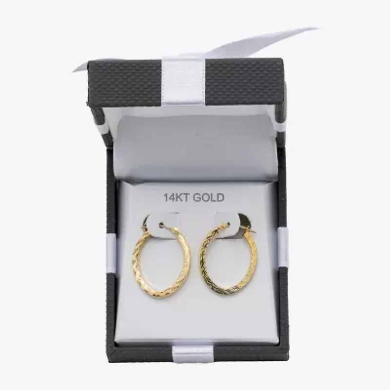 Diamond-Cut 14K Gold 18mm Hoop Earrings  