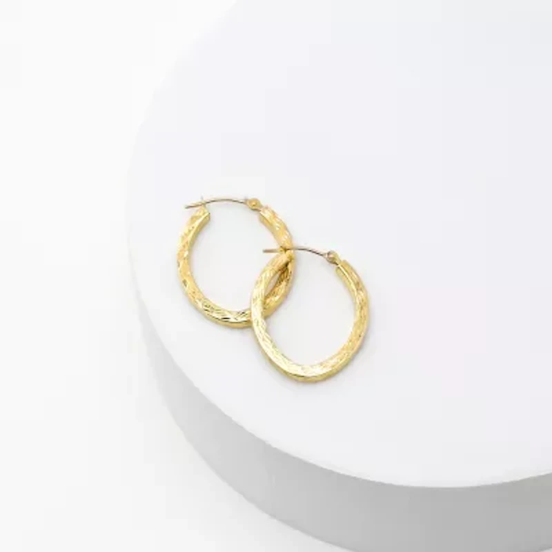 Diamond-Cut 14K Gold 18mm Hoop Earrings  