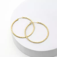 Womens 14K Gold 37mm Hoop Earrings
