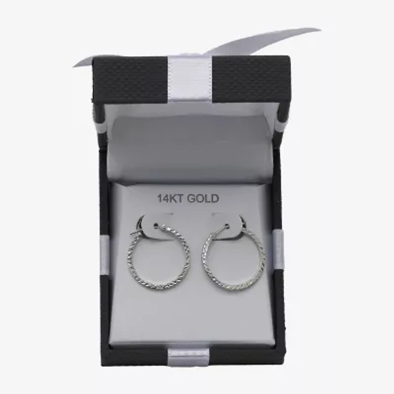 14K Gold Square-Cut Hoop Earrings