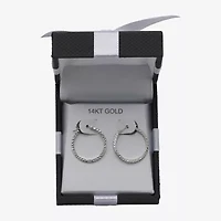 14K Gold Square-Cut Hoop Earrings