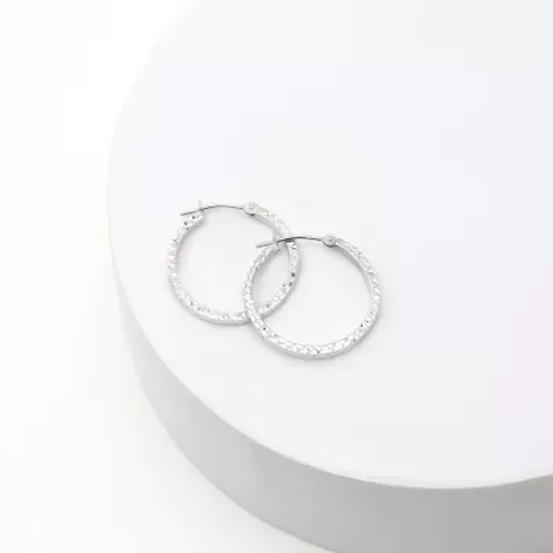 14K Gold Square-Cut Hoop Earrings