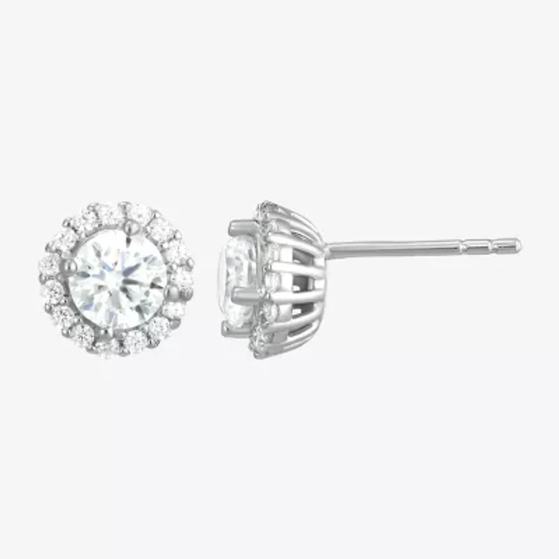 DiamonArt® 4 CT. T.W. White Cubic Zirconia Sterling Silver Round Earring Set