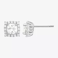 DiamonArt® 4 CT. T.W. White Cubic Zirconia Sterling Silver Round Earring Set