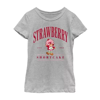 Collegiate Strawberry Shortcake Little & Big Kid Girls Crew Neck Short Sleeve T-Shirt