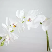 Nearly Natural 26in. White Phalaenopsis Orchid Floral Arrangement