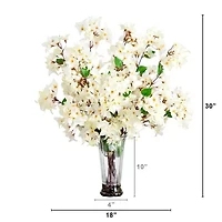 Nearly Natural 30in. White Bougainvillea Floral Arrangement