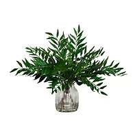 Nearly Natural 19in. Green Palmate Fern Floral Arrangement