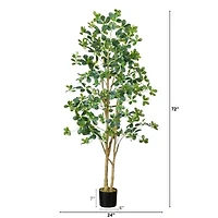 Nearly Natural 6ft. Green Black Olive Indoor Artificial Tree