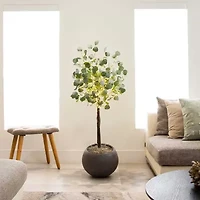 Nearly Natural 4ft. Green Lighted Eucalyptus Indoor Artificial Tree