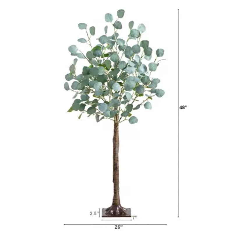 Nearly Natural 4ft. Green Lighted Eucalyptus Indoor Artificial Tree