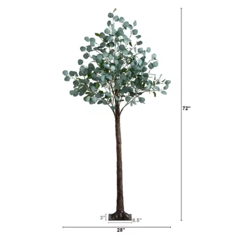 Nearly Natural 6ft. Green Lighted Eucalyptus Indoor Artificial Tree