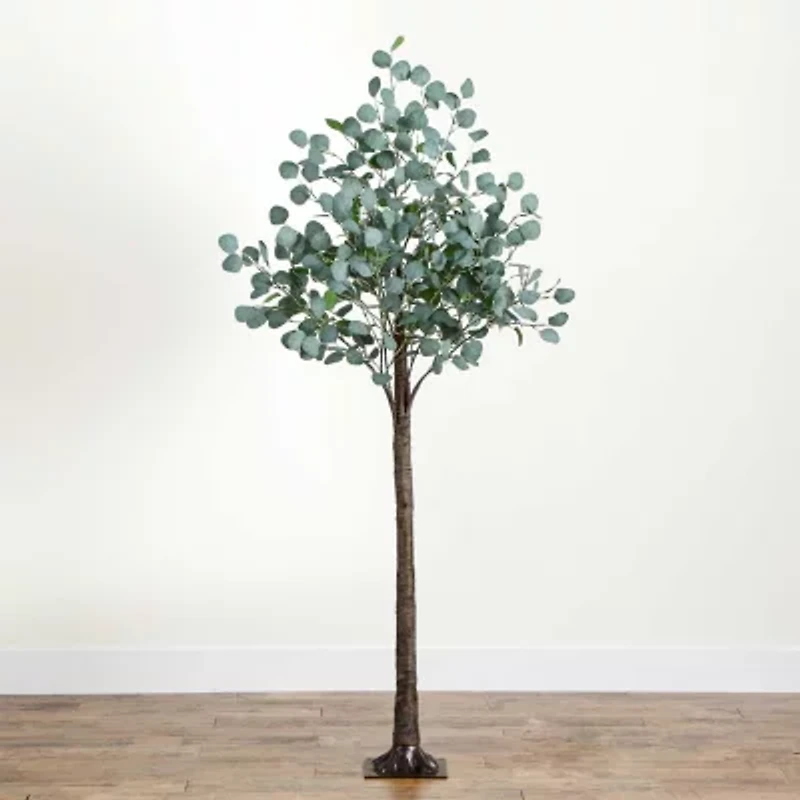 Nearly Natural 6ft. Green Lighted Eucalyptus Indoor Artificial Tree