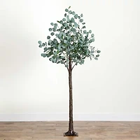 Nearly Natural 6ft. Green Lighted Eucalyptus Indoor Artificial Tree