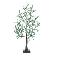 Nearly Natural 2ft. Green Lighted Olive Indoor Artificial Tree
