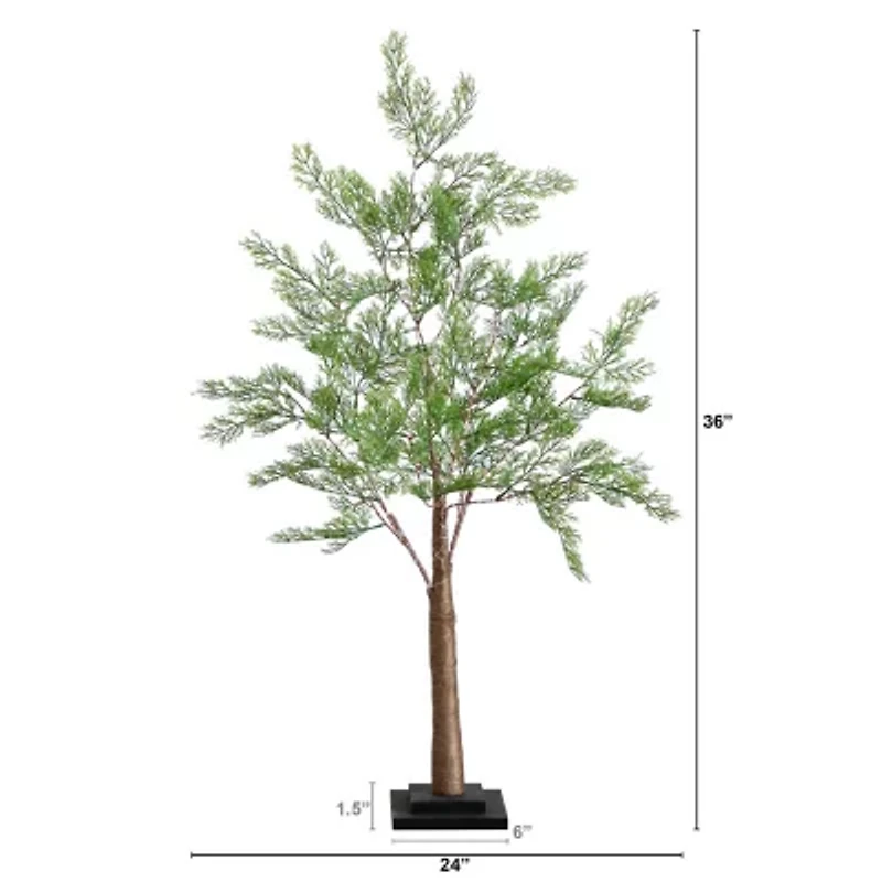 Nearly Natural 3ft. Green Lighted Cypress Artificial Tree