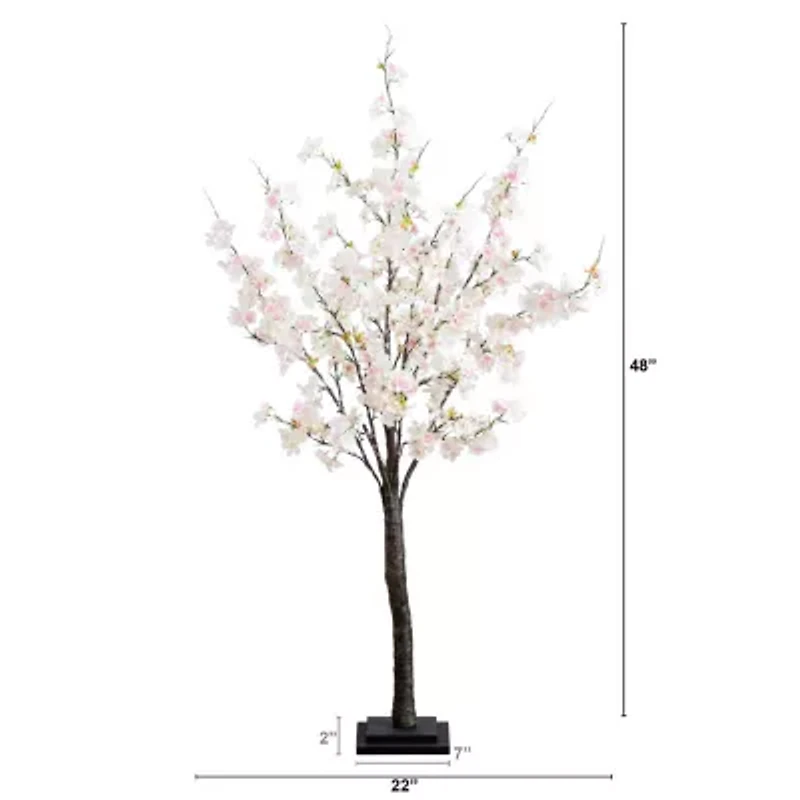 Nearly Natural 4ft. Pink Lighted Cherry Blossom Indoor Artificial Tree