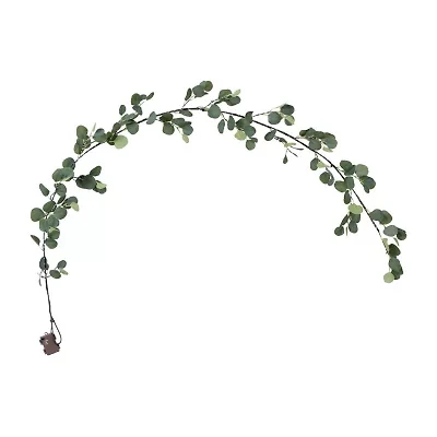 Nearly Natural 6.5ft. Green Lighted Eucalyptus Indoor Garland