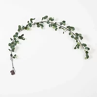 Nearly Natural 6.5ft. Green Lighted Eucalyptus Indoor Garland