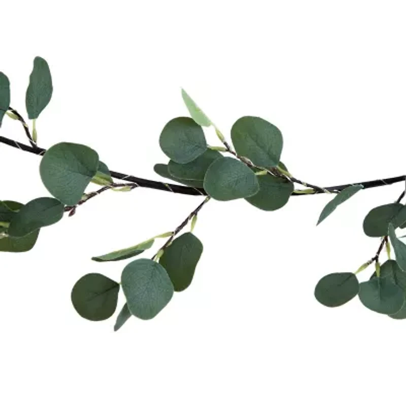 Nearly Natural 6.5ft. Green Lighted Eucalyptus Indoor Garland
