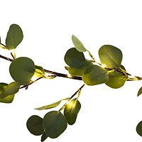 Nearly Natural 6.5ft. Green Lighted Eucalyptus Indoor Garland