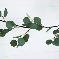 Nearly Natural 6.5ft. Green Lighted Eucalyptus Indoor Garland