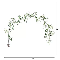 Nearly Natural 6.5ft. Green Lighted Olive Indoor Garland