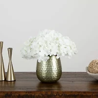 Nearly Natural 11in. White Hydrangea Floral Arrangement