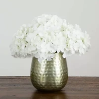 Nearly Natural 11in. White Hydrangea Floral Arrangement