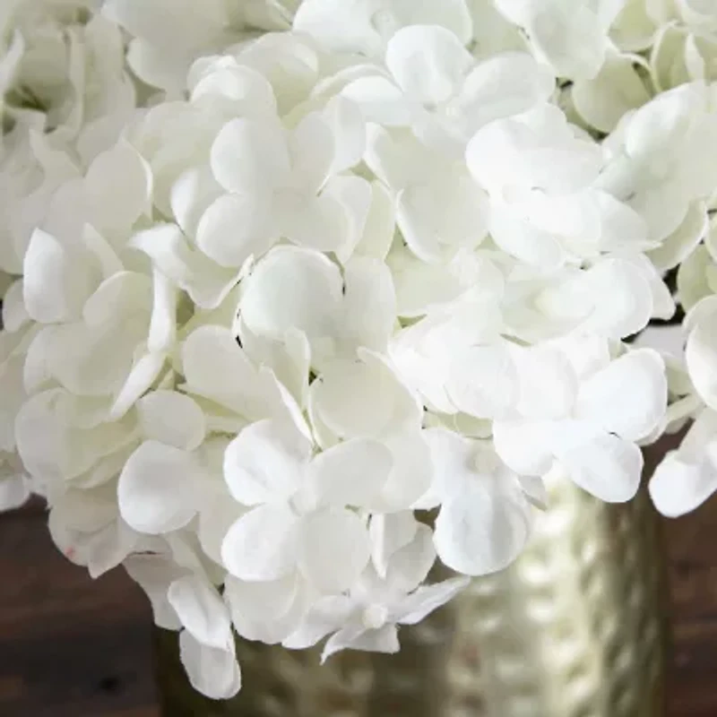 Nearly Natural 11in. White Hydrangea Floral Arrangement