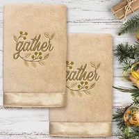Linum Home Textiles Gather Embroidered 2-pc. Hand Towel