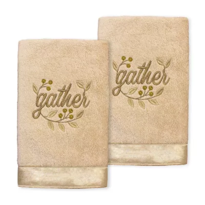 Linum Home Textiles Gather Embroidered 2-pc. Hand Towel