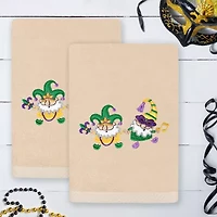 Linum Home Textiles Mardi Gras Gnomes Embroidered 2-pc. Hand Towel