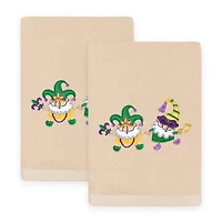 Linum Home Textiles Mardi Gras Gnomes Embroidered 2-pc. Hand Towel