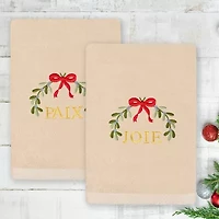 Linum Home Textiles Mistletoe Paixjoie Embroidered 2-pc. Hand Towel
