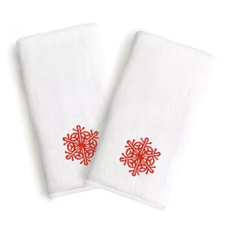 Linum Home Textiles Red Snow Flake 2-pc. Hand Towel
