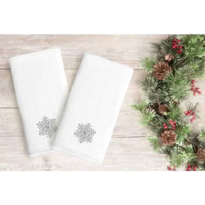 Linum Home Textiles Grey Snow Flake 2-pc. Hand Towel