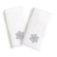 Linum Home Textiles Grey Snow Flake 2-pc. Hand Towel