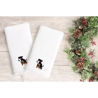 Linum Home Textiles Christmas Dog 2-pc. Hand Towel
