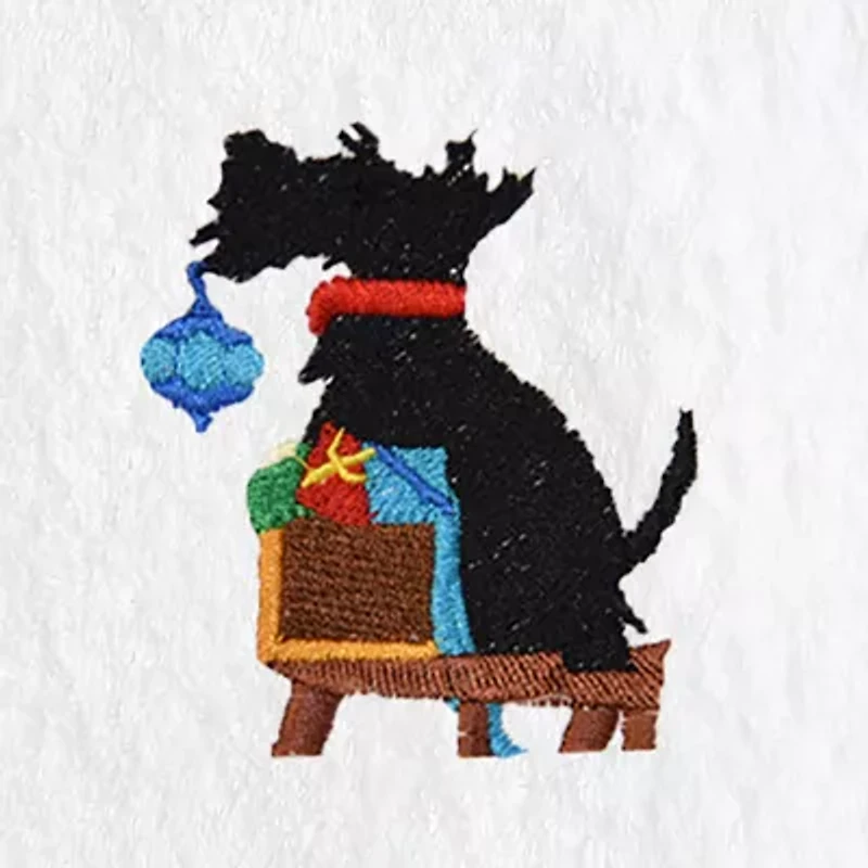 Linum Home Textiles Christmas Dog 2-pc. Hand Towel