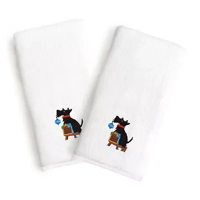 Linum Home Textiles Christmas Dog 2-pc. Hand Towel