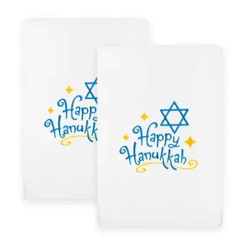 Linum Home Textiles Happy Hanukkah 2-pc. Hand Towel