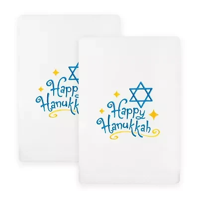 Linum Home Textiles Happy Hanukkah 2-pc. Hand Towel