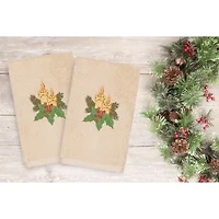 Linum Home Textiles Christmas Candles 2-pc. Hand Towel