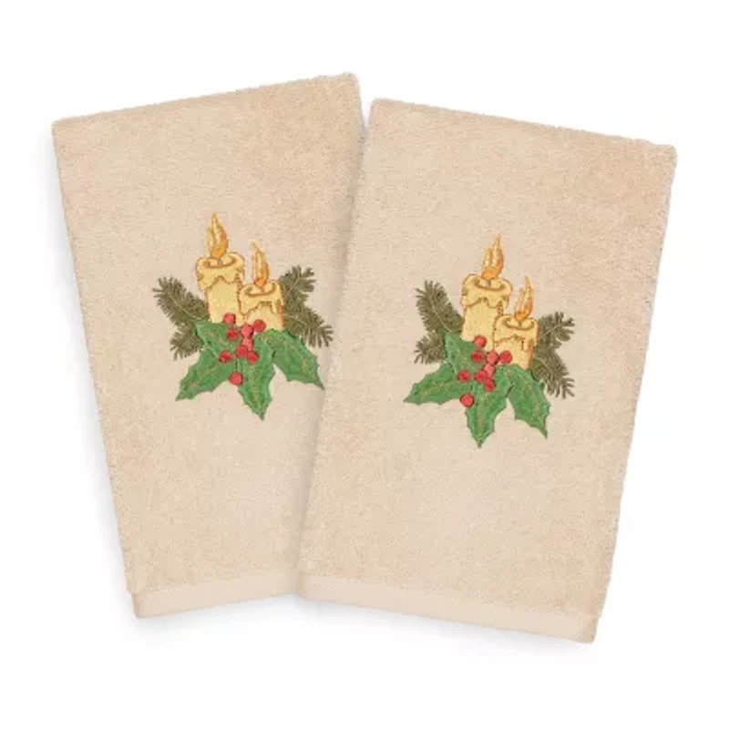 Linum Home Textiles Christmas Candles 2-pc. Hand Towel