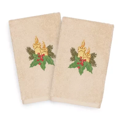 Linum Home Textiles Christmas Candles 2-pc. Hand Towel
