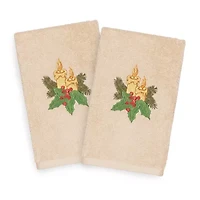Linum Home Textiles Christmas Candles 2-pc. Hand Towel